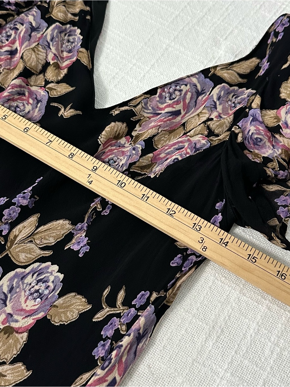 Vtg Dressbarn Floral Maxi Dress Sz M Whimsigoth 90s Grunge Dark Romantic Fairy - Picture 6 of 10